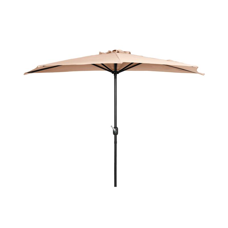 9' Sutton Half Round All-Weather Crank Patio Umbrella
