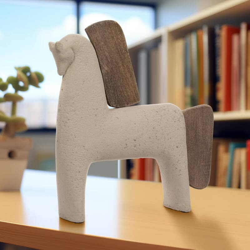 Sagebrook Home Ecomix Ivory Novelty Horse Decor