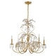 preview thumbnail 2 of 3, Sadie 6 Light Antique Gold Chandelier