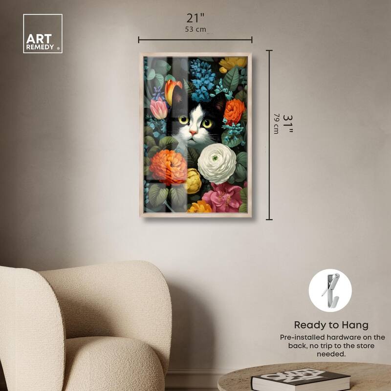 Secret Garden Cat Shadowbox by Art Remedy