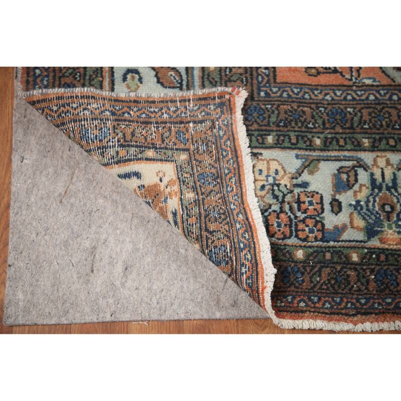 Hand Knotted Oriental 100% Wool Carpet Traditional Floral Coral Hamedan Area Rug - 13' 1'' X 10' 3''