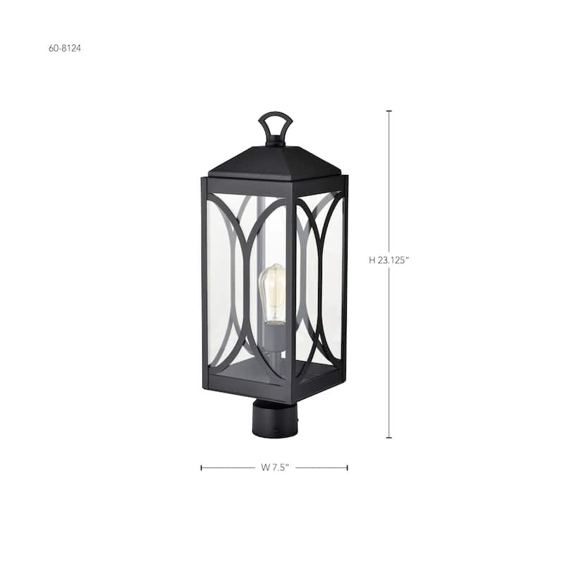 Oaklyn 1 Light Post Top Matte Black with Clear Glass