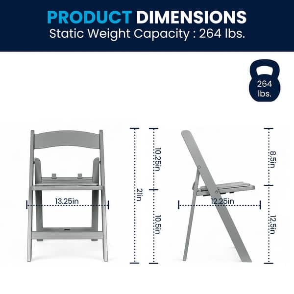 dimension image slide 1 of 3, 10Pk Kids Resin Folding Chair with Vinyl Padded Seat - 12.25"D x 13.25"W x 21"H