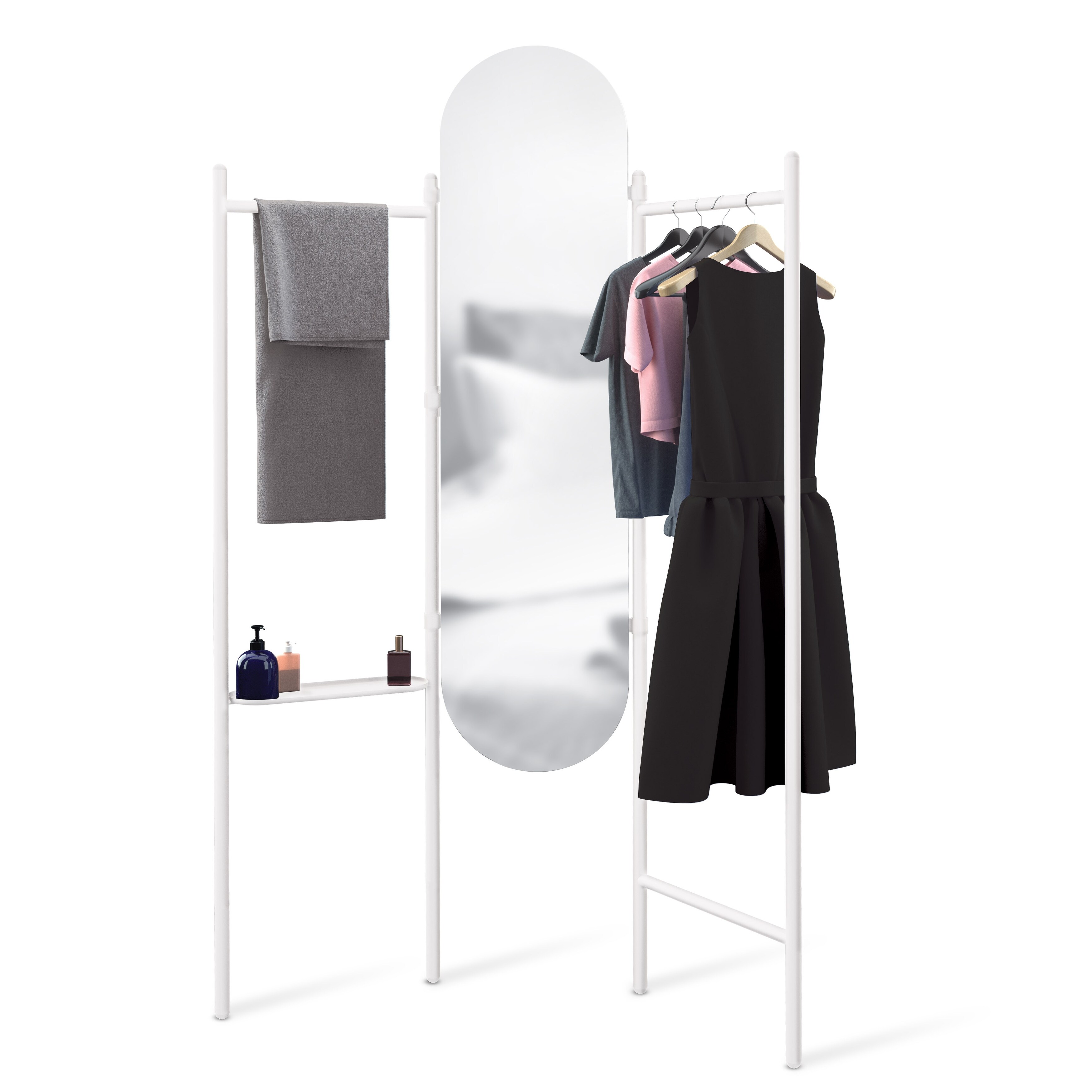 Shop Full Length Mirror And Clothing Valet Adjustable Floor