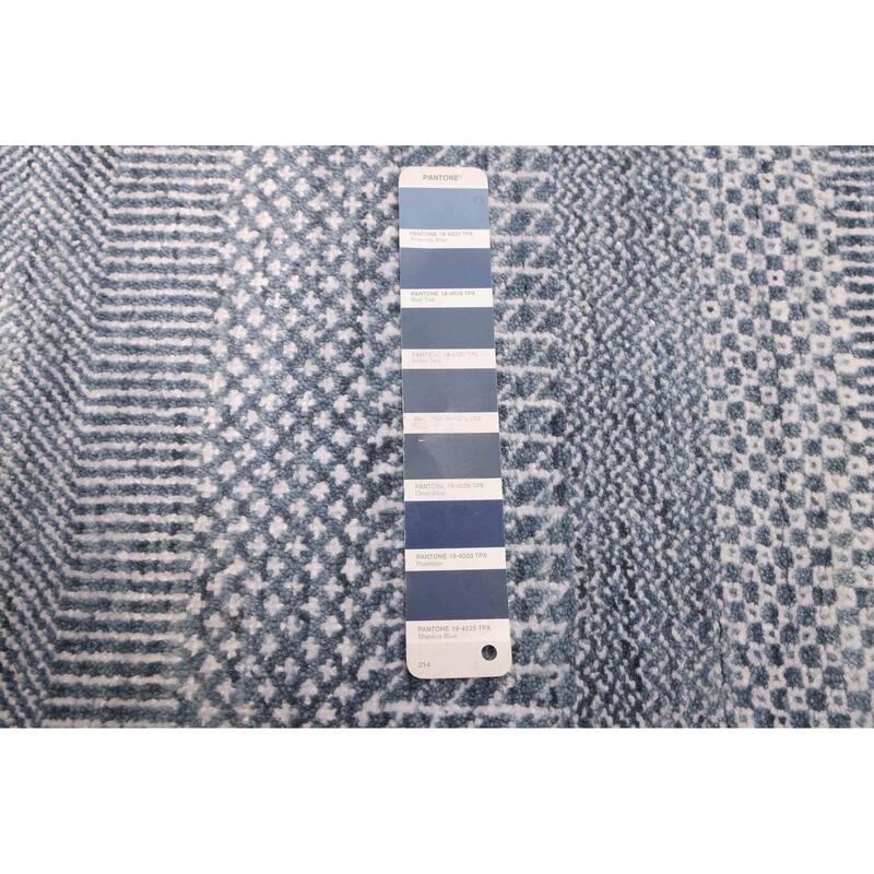 ECARPETGALLERY Hand-knotted Finest Silk Shadow Navy Silk, Wool Rug - 9'1 x 12'3