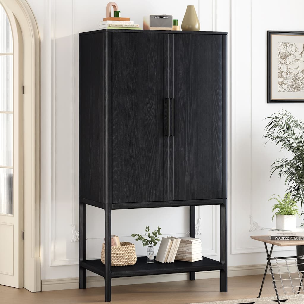 Sophisticated Oak Veneer Cabinet With Multiple Storage Functions,Suitable For Study,Entryway,Hallway,Living Room,Foyer