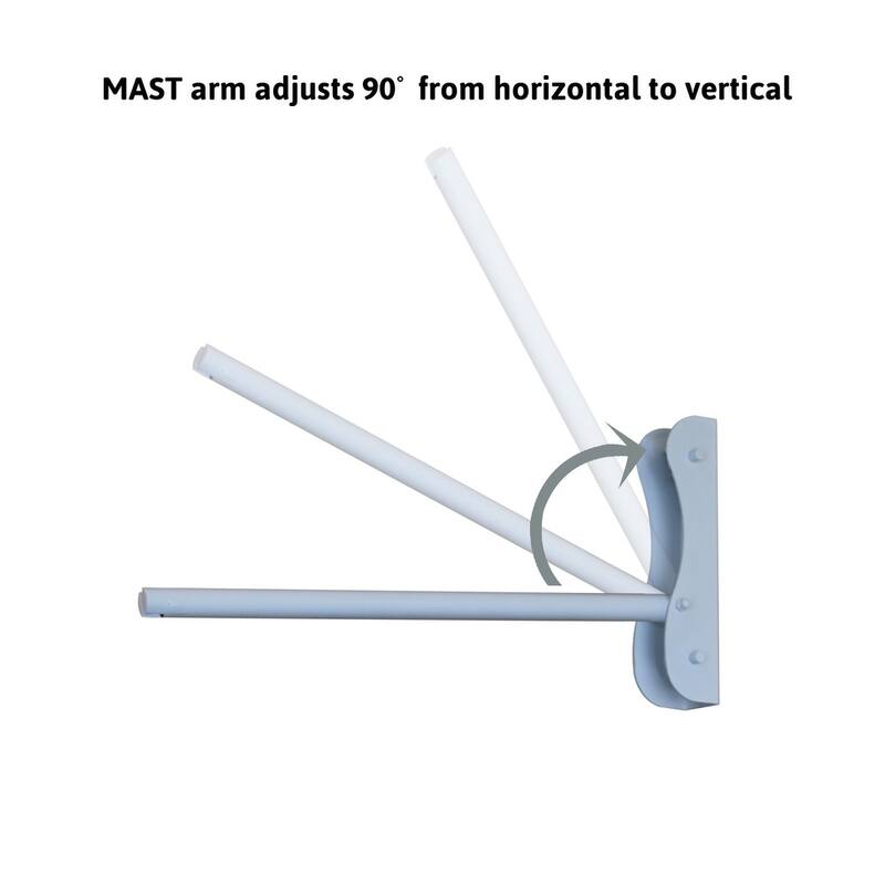 MAST Plug-In Wall Mount Pendant, 2 Light White Cord/Arm with Diffuser, White Linen Shade 18x18x10
