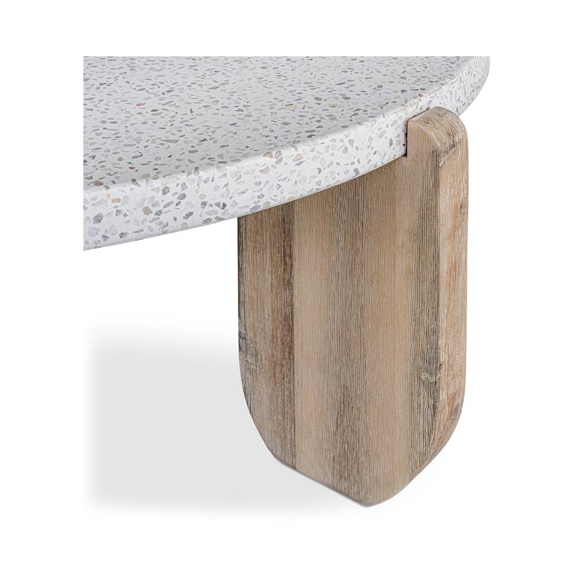 Aurelle Home Modern Acacia Wood and Marble Coffee Table