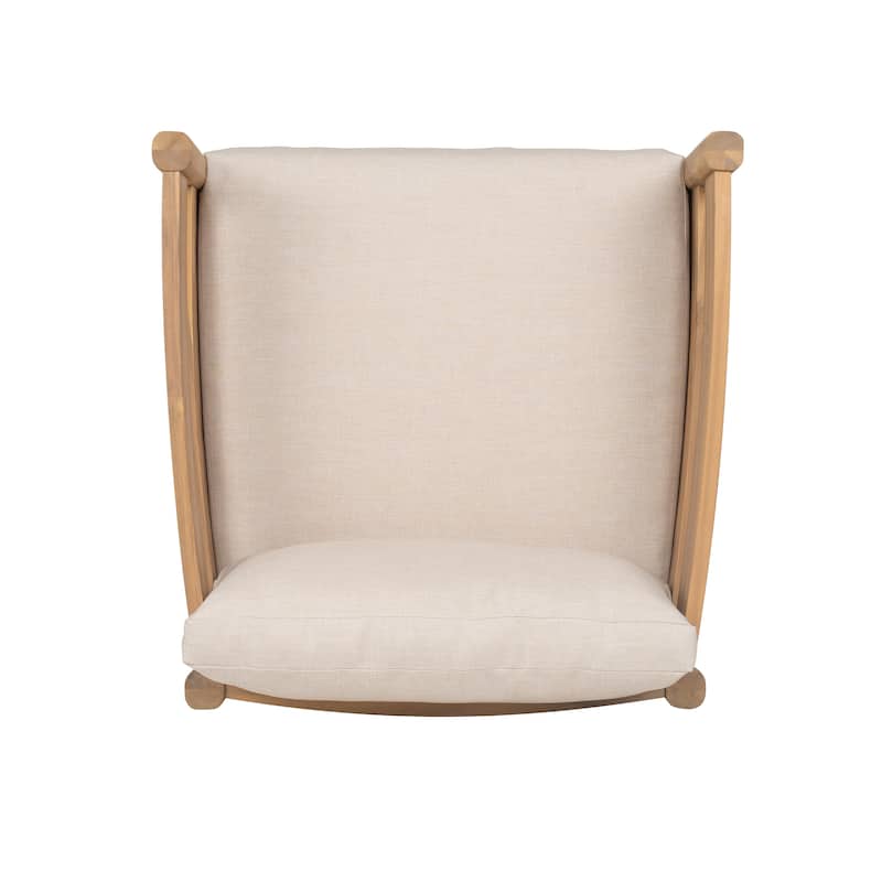 Christopher Knight Home - Alexandra Curved Acacia Wood Outdoor Club Chair