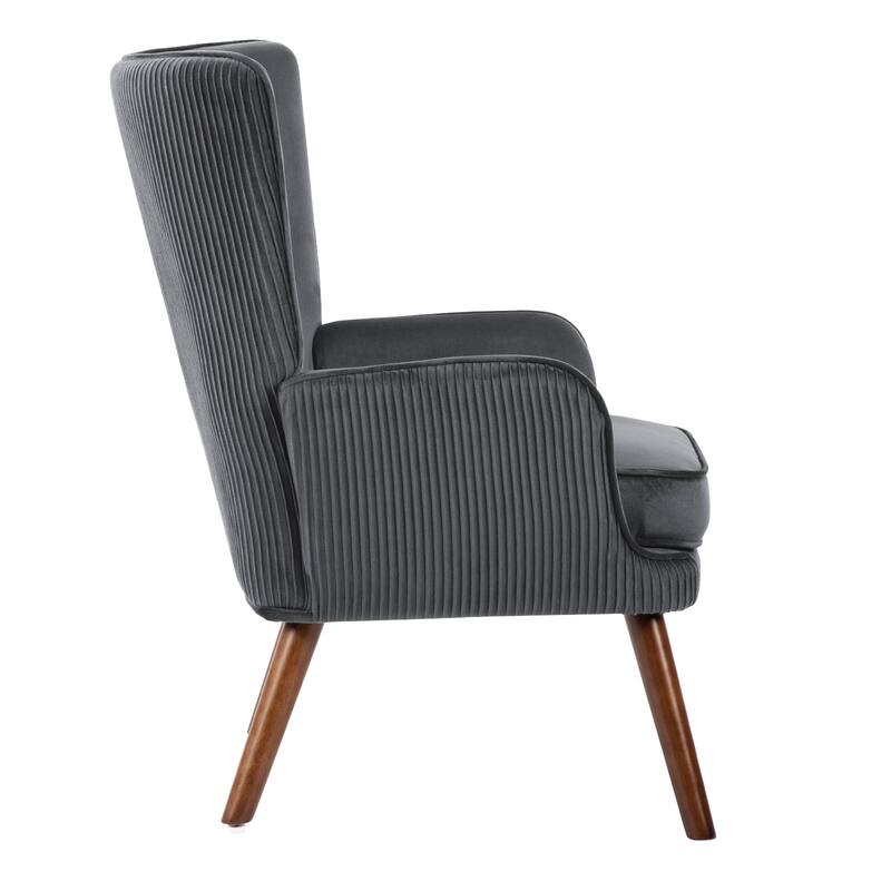 Velvet Upholstered Accent Chair Armchair for Living Room