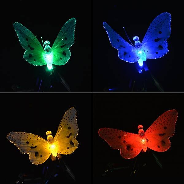 Shop 12 Led Outdoor Fiber Optic Butterfly Solar String Light