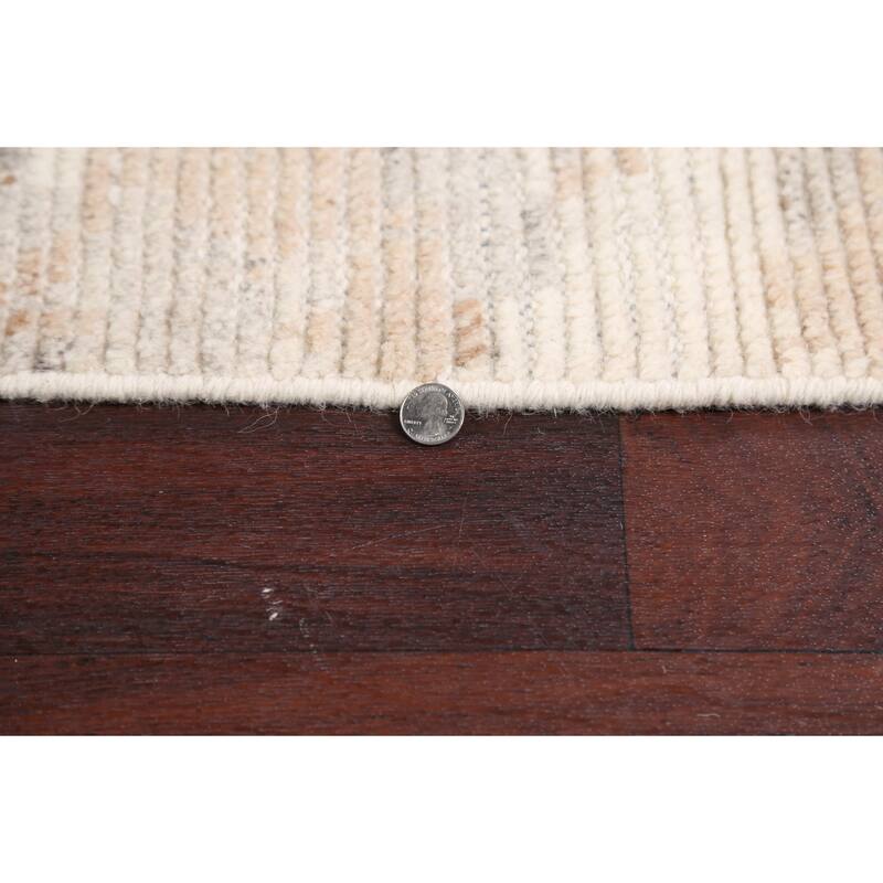 Abstract Modern Moroccan Oriental Area Rug Hand-knotted Wool Carpet - 5'3" x 7'5"