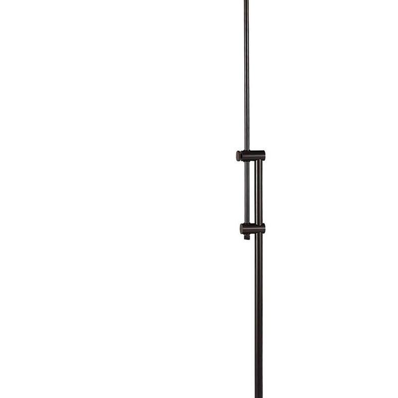 3 Way Metal Floor Lamp with and Adjustable Height Mechanism, Bronze