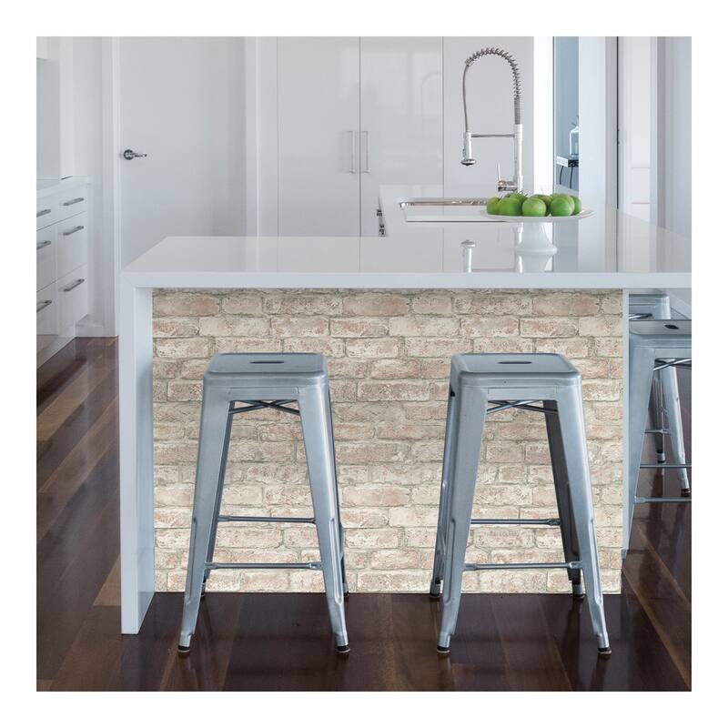 InHome White Washed Denver Brick Peel & Stick W - 198in x 20.5in x 0.025in