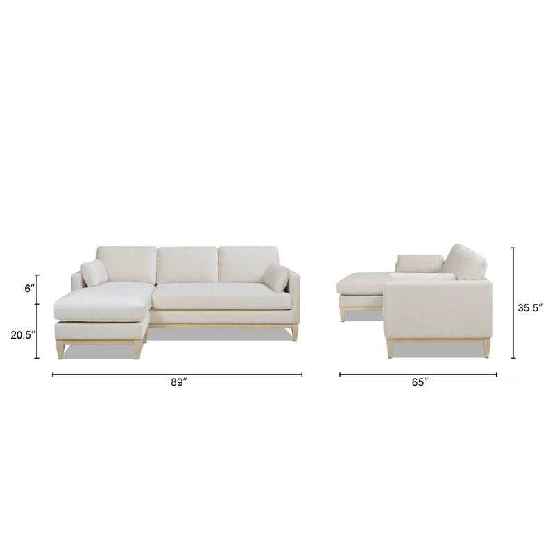 Knox 89" Performance Velvet Reversible Chaise Sectional Sofa