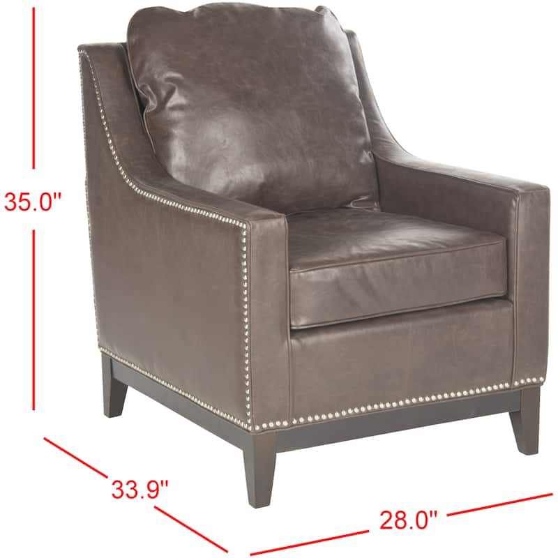 SAFAVIEH Dochia Antique Brown Club Chair - 28" W x 33.9" D x 35" H - 28Wx34Dx35H