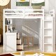 preview thumbnail 1 of 7, Modern Twin Size Loft Bed With Drawers,Desk and Wardrobe,Sturdy Construction White