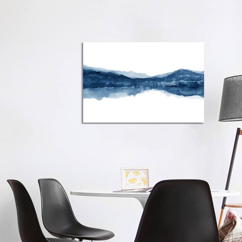 iCanvas "Watercolor Landscape X - Navy Blue" by Nouveau Prints Canvas Print - 26x40x1.5