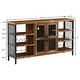 preview thumbnail 8 of 26, Hazelnut Brown Wine Bar Cabinet with Racks & Stemware Holder
