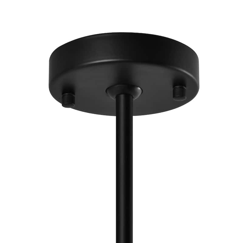 Artcraft Crema 8-Light Chandelier 34" - Black with Brushed Brass Accent