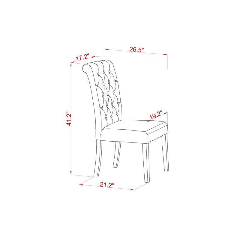 5-Piece Linen White Finish Solid Wood Top - Dining Room Set (Seats-4)