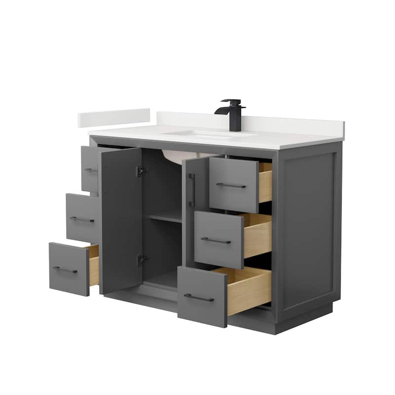 Wyndham Collection WCF414148S-QTZ-UNSMXX Strada 48" Free Standing