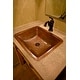 preview thumbnail 6 of 12, 19-in Rectangle Under Counter Hammered Copper Bathroom Sink (LREC19DB)