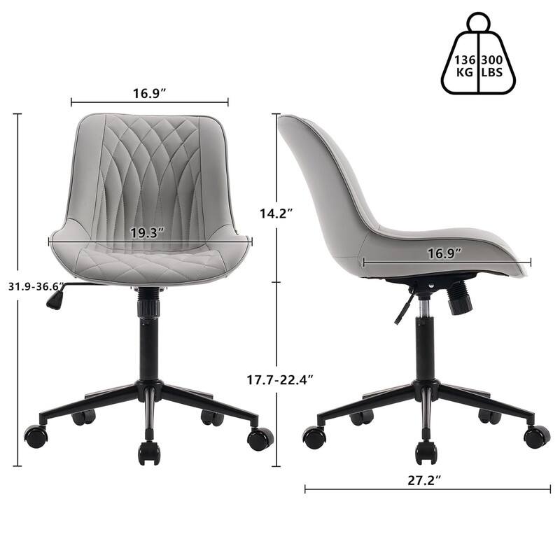 Modern Office Chair, Leather Swivel Office Chair for Home Office