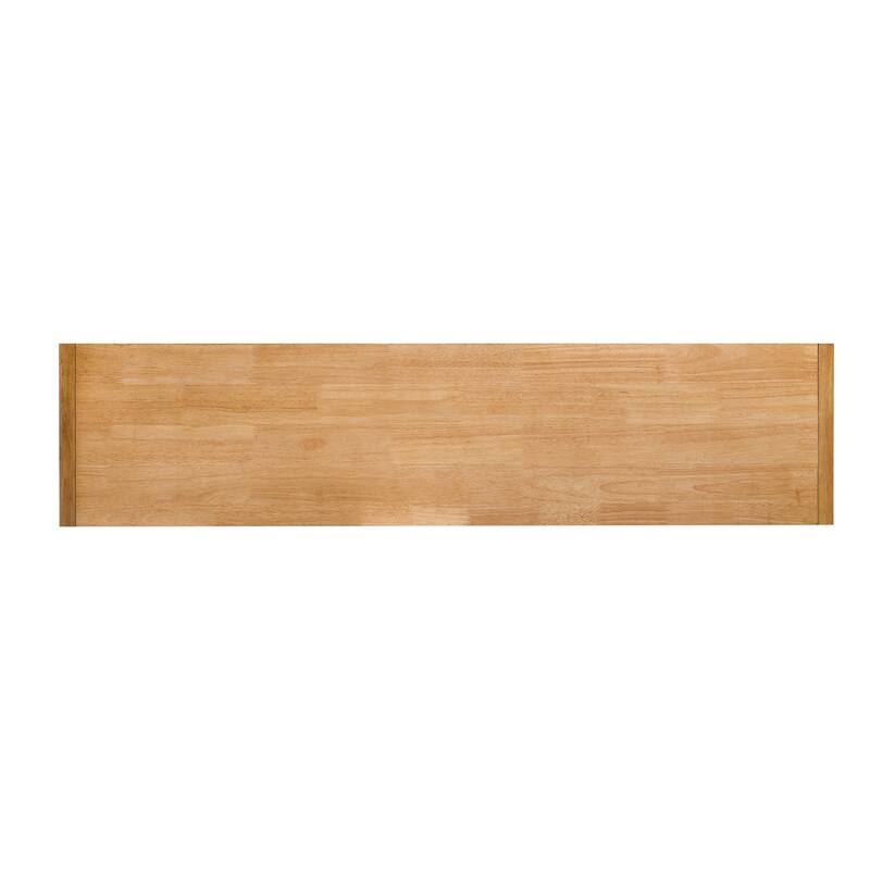 Accent Buffet Cabinet Rubber Wood Veneer Storage Cabinet