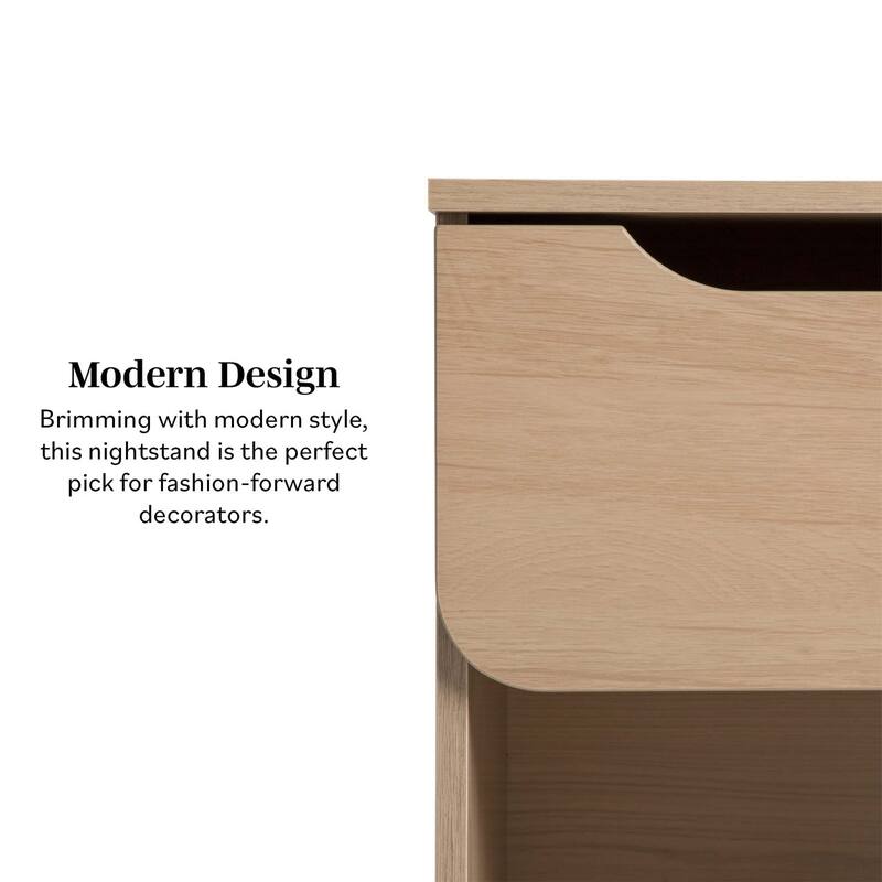 Middlebrook Designs Modern 1-Drawer Nightstand with Cubby (Set of 2)