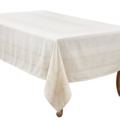 Sophisticated Jacquard Flower Tablecloth