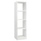 preview thumbnail 1 of 6, White Engineered Wood Space-Saving Narrow 5-Tier White Bookcase with 4 Cubes Storage Shelf - 15" x 13" x 56" (L x W x H)