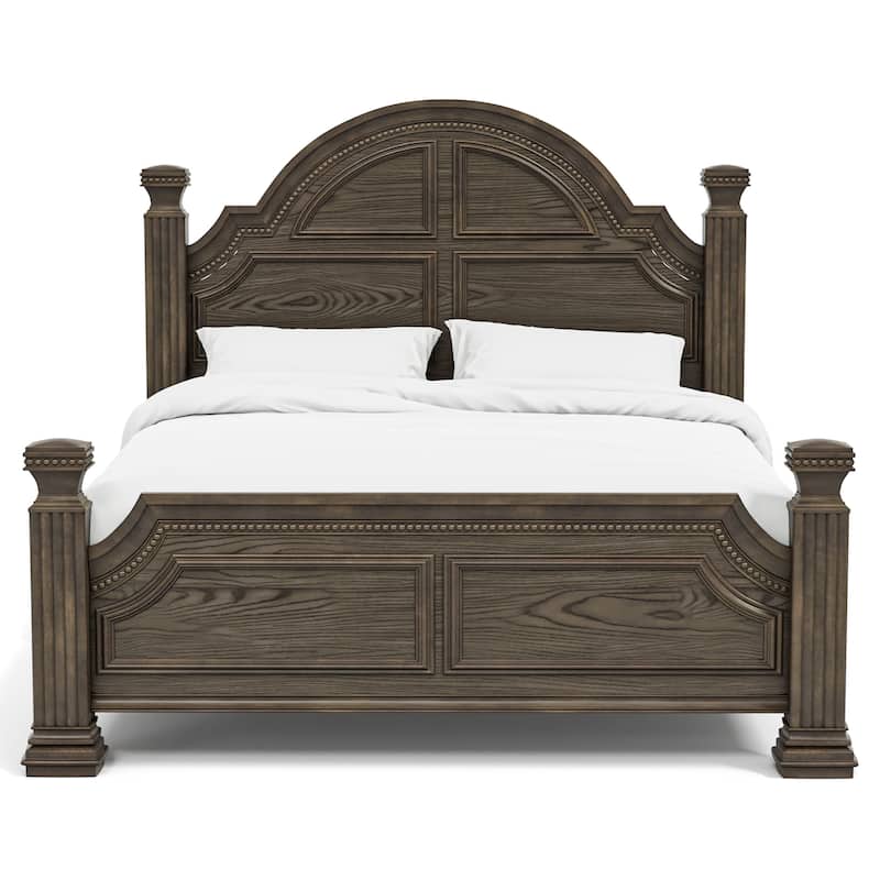 Stroh Traditional Wood 6-Piece Poster Bedroom Set with USB by Furniture of America