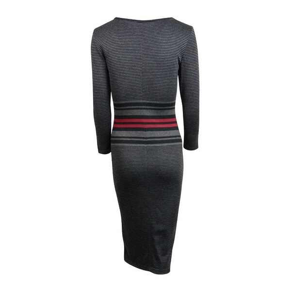 black and white striped knit dress