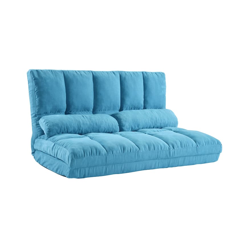 Double Chaise Lounge Sofa Floor Couch with 2 Pillows