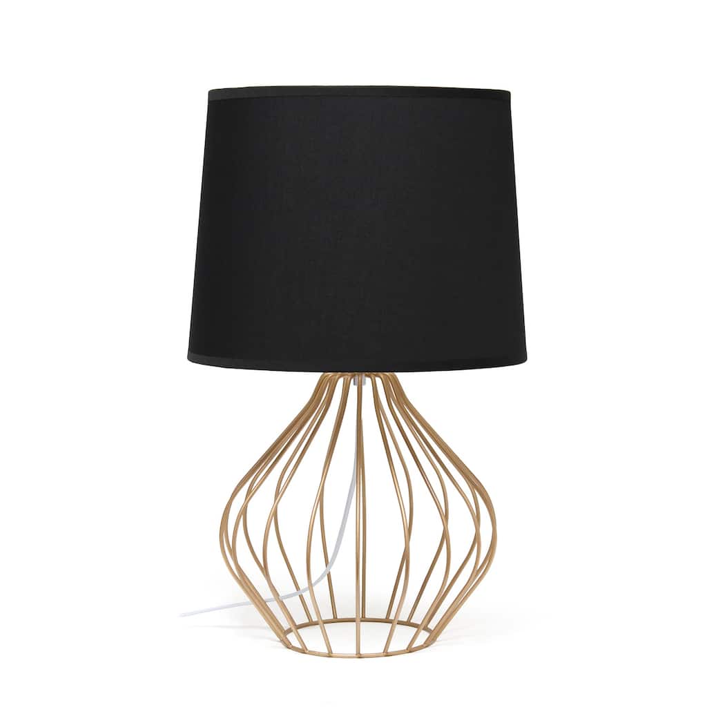 19.75 in. Copper Finish Table Lamp with Black Shade, Sturdy Table Lamp for Living Rooms and Bedrooms