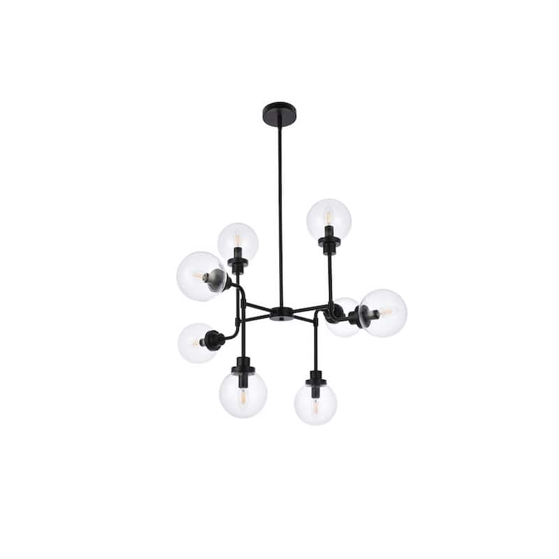 Hope 8 Light Pendant in with clear shade - 36 Inch