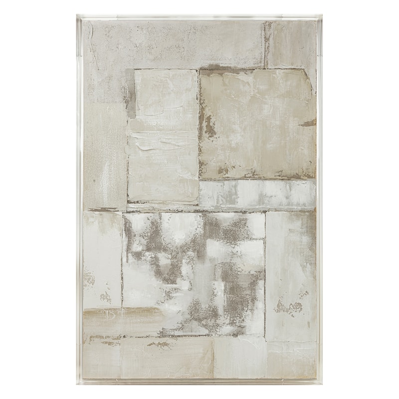 Canvas Wall Art Wood Frame Textured Abstract Accent - 60" Multi