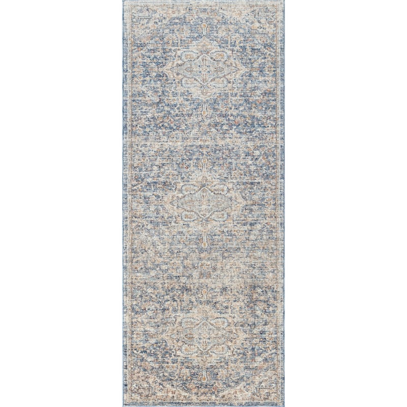 Stelios Collection Navy Transitional Area Rug