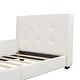 preview thumbnail 16 of 32, Twin Size Upholstered Platform Bed with Guardrail and Headboard,Modern Style Wood Bed