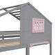 preview thumbnail 9 of 10, Twin over Twin Wood Bunk Bed with 2 Drawers, Storage Box, Shelf, Grey