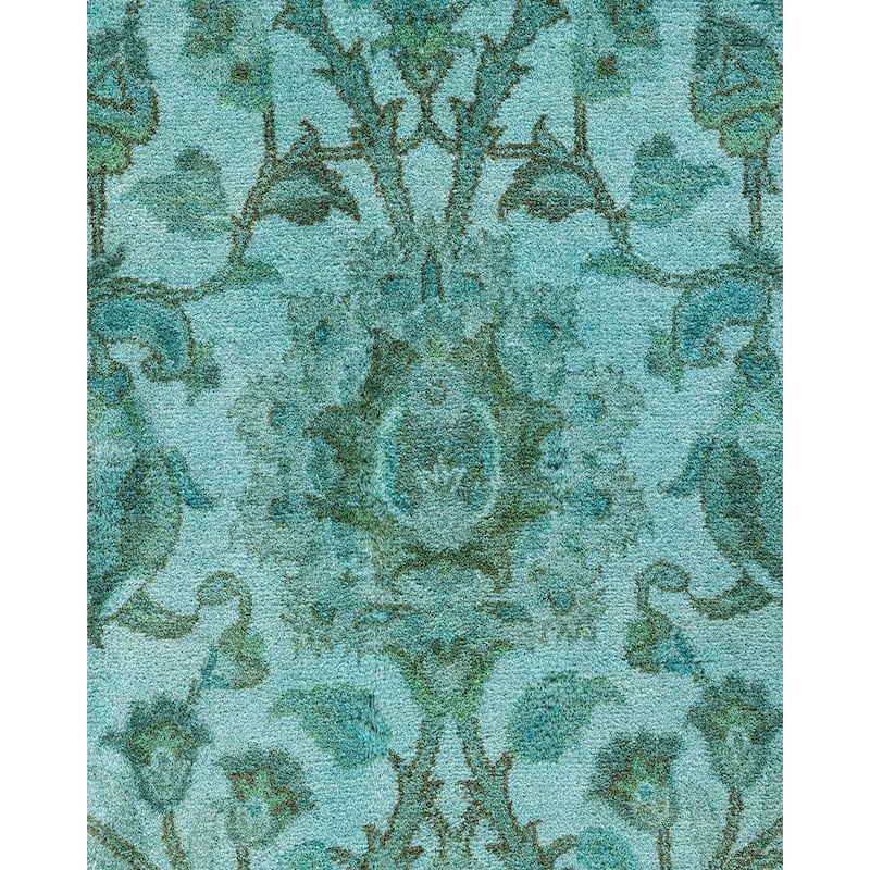 Fine Vibrance, One-of-a-Kind Hand-Knotted Area Rug - Green, 8' 2" x 10' 5" - 8' 2" x 10' 5"
