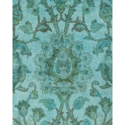 Fine Vibrance, One-of-a-Kind Hand-Knotted Area Rug - Green, 8' 2" x 10' 5" - 8' 2" x 10' 5"