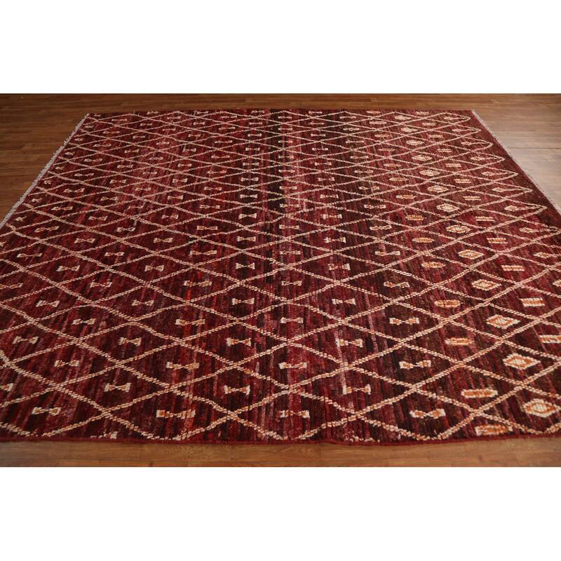 Trellis Modern Moroccan Living Room Area Rug Handknotted Wool Carpet