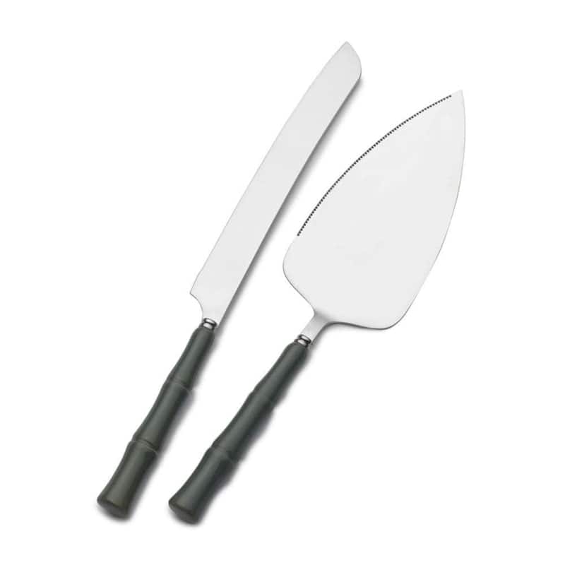 International Silver Palm Beach 2 Piece Dessert Set - Green