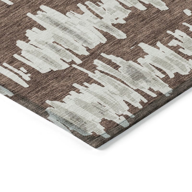 Machine Washable Indoor/ Outdoor Chantille Abstract Contemporary Rug