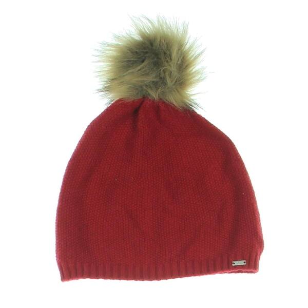 Shop Tommy Hilfiger Womens Heidi Winter Hat Faux Fur Pom Pom O S