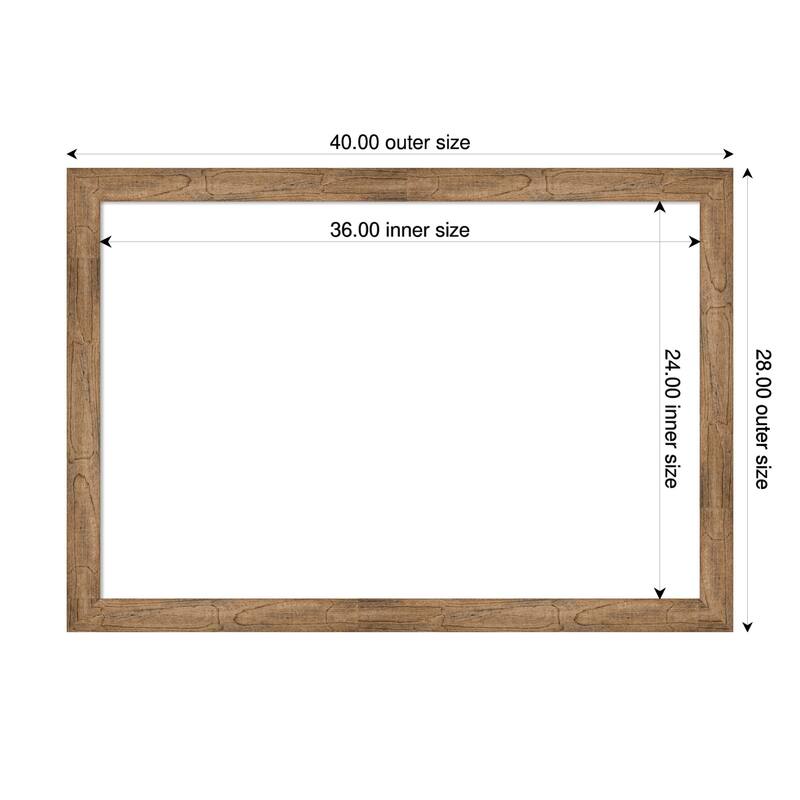 Amanti Art Owl Brown Narrow Framed Dry Erase Magnetic Board - 40 x 28 in