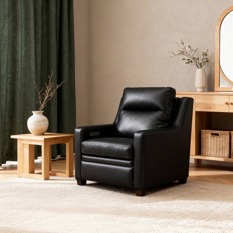 Genuine Leather Recliner Sofa 33" Triple-Motor Power Zero-Wall Reclining Couch with USB&USB-C Port