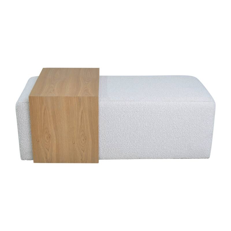 Modern Wooden and Non-Woven Fabric Bench with Detachable Table